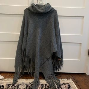 Gray knit poncho